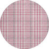 Piper Looms Chantille Plaid ACN1054 Blush Machine Washable Area Rug Round Main Image