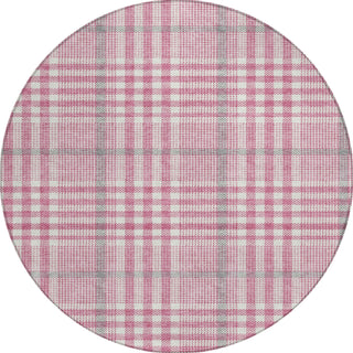 Piper Looms Chantille Plaid ACN1054 Blush Machine Washable Area Rug Round Main Image
