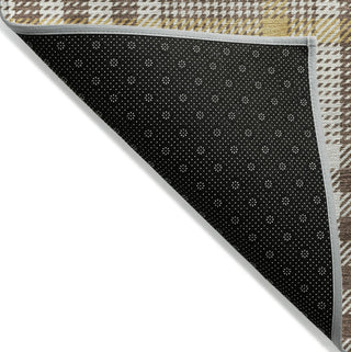 Piper Looms Chantille Plaid ACN1054 Brown Machine Washable Area Rug Backing Image