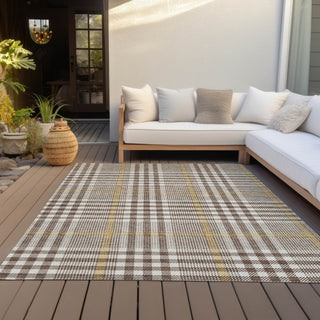 Piper Looms Chantille Plaid ACN1054 Brown Machine Washable Area Rug Outdoor Lifestyle Image Feature