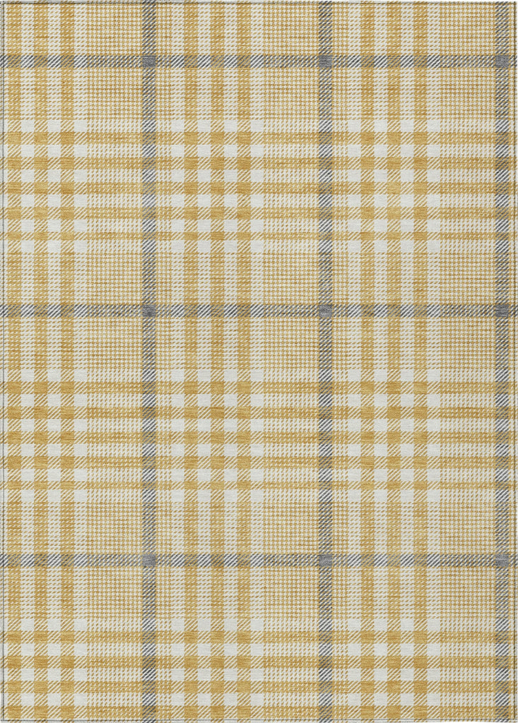 Piper Looms Chantille Plaid ACN1054 Gold Machine Washable Area Rug main image