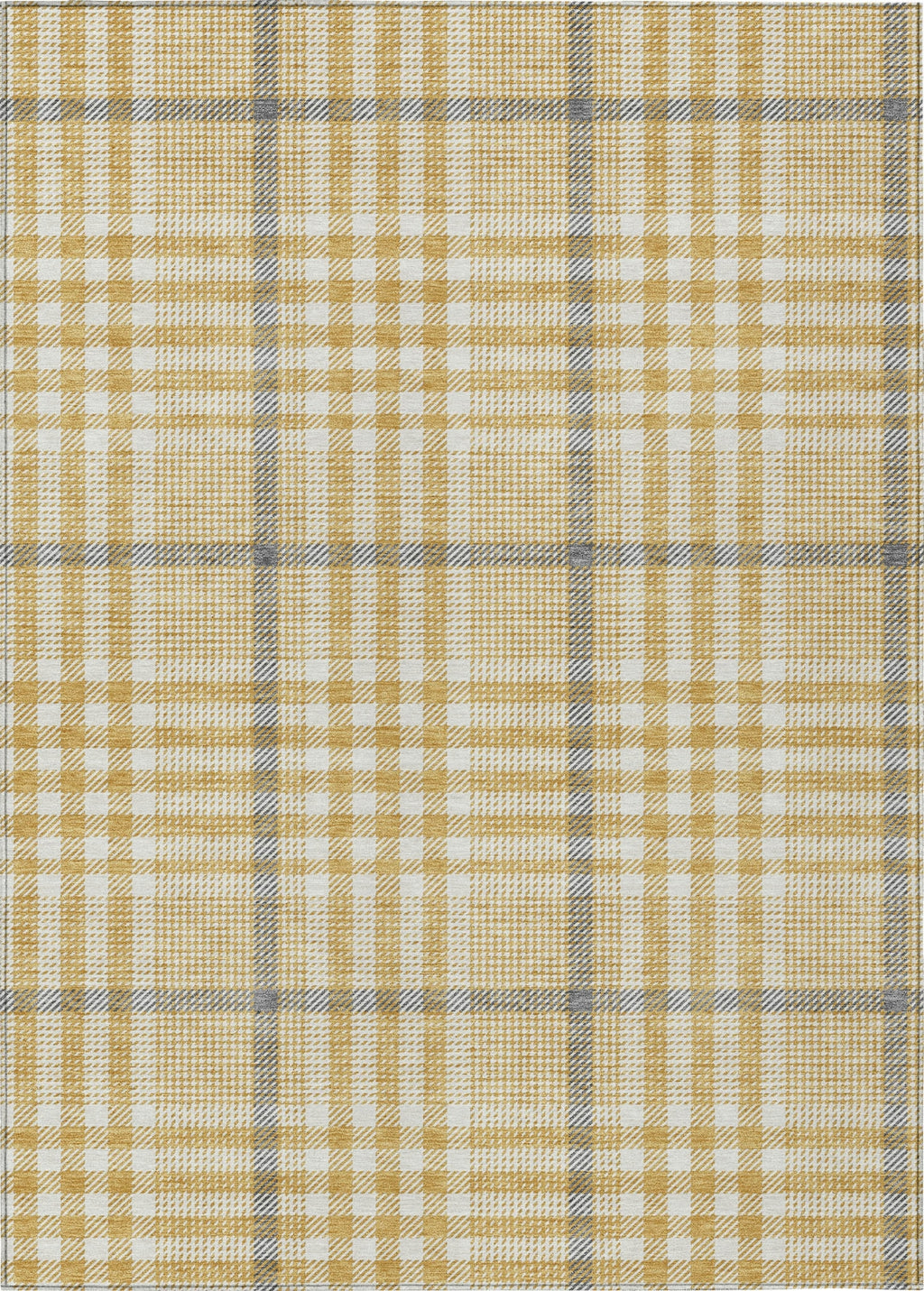 Piper Looms Chantille Plaid ACN1054 Gold Machine Washable Area Rug ...