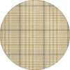 Piper Looms Chantille Plaid ACN1054 Gold Machine Washable Area Rug Round Main Image