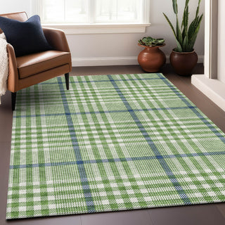 Piper Looms Chantille Plaid ACN1054 Green Machine Washable Area Rug Lifestyle Image Feature