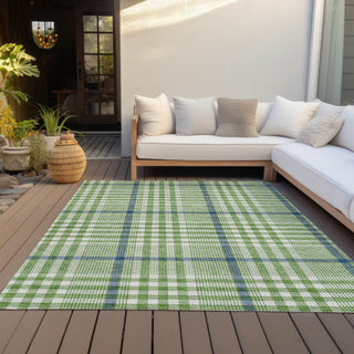 Piper Looms Chantille Plaid ACN1054 Green Machine Washable Area Rug Outdoor Lifestyle Image Feature