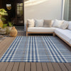 Piper Looms Chantille Plaid ACN1054 Navy Machine Washable Area Rug Outdoor Lifestyle Image Feature