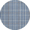 Piper Looms Chantille Plaid ACN1054 Navy Machine Washable Area Rug Round Main Image