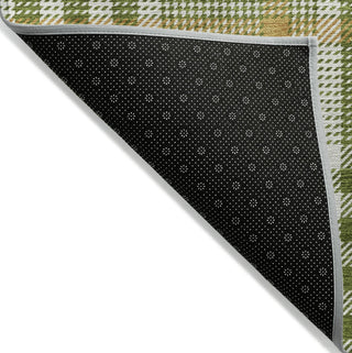 Piper Looms Chantille Plaid ACN1054 Olive Machine Washable Area Rug Backing Image