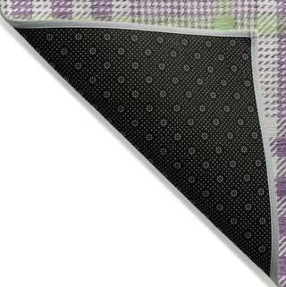 Piper Looms Chantille Plaid ACN1054 Purple Machine Washable Area Rug Backing Image