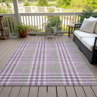 Piper Looms Chantille Plaid ACN1054 Purple Machine Washable Area Rug Outdoor Lifestyle Image Feature