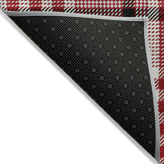 Piper Looms Chantille Plaid ACN1054 Red Machine Washable Area Rug Backing Image