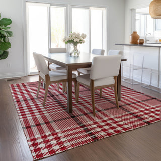 Piper Looms Chantille Plaid ACN1054 Red Machine Washable Area Rug Lifestyle Image Feature