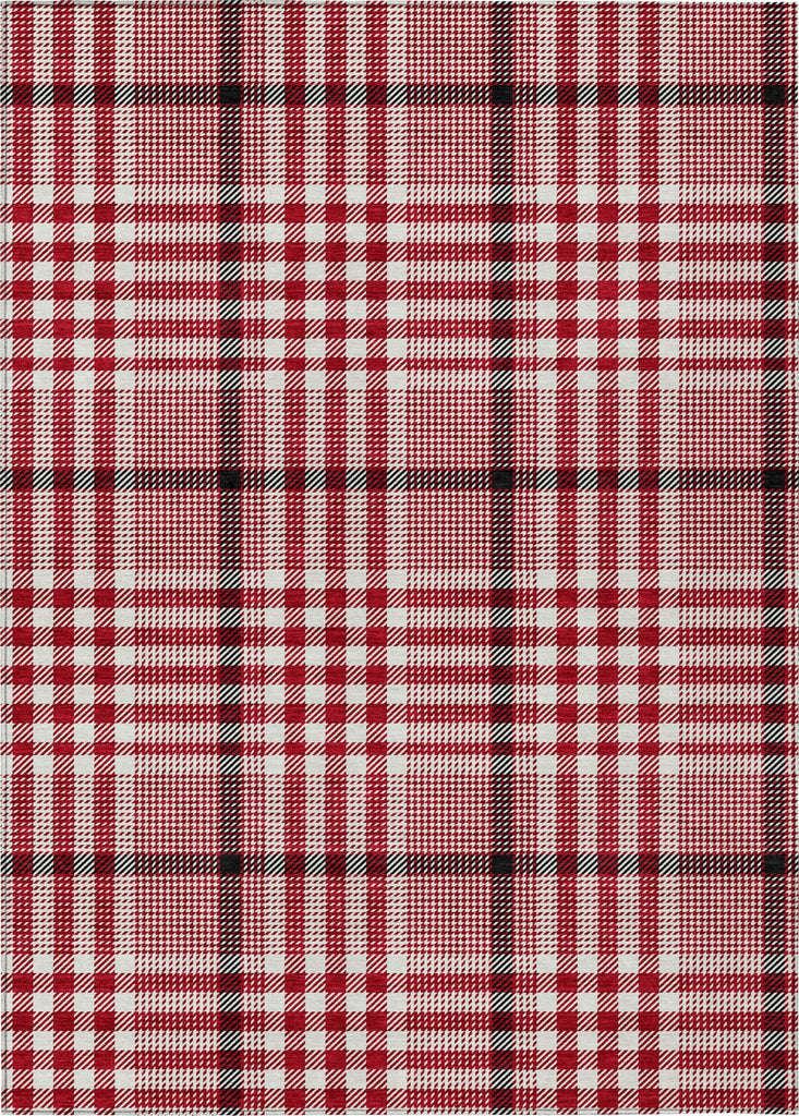 Piper Looms Chantille Plaid ACN1054 Red Machine Washable Area Rug main image