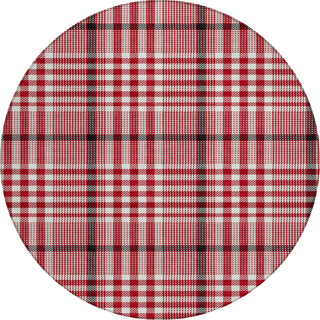 Piper Looms Chantille Plaid ACN1054 Red Machine Washable Area Rug Round Main Image