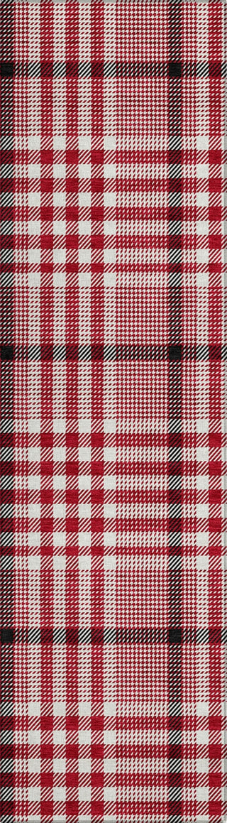 Piper Looms Chantille Plaid ACN1054 Red Machine Washable Area Rug Runner Main Image