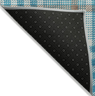 Piper Looms Chantille Plaid ACN1054 Teal Machine Washable Area Rug Backing Image