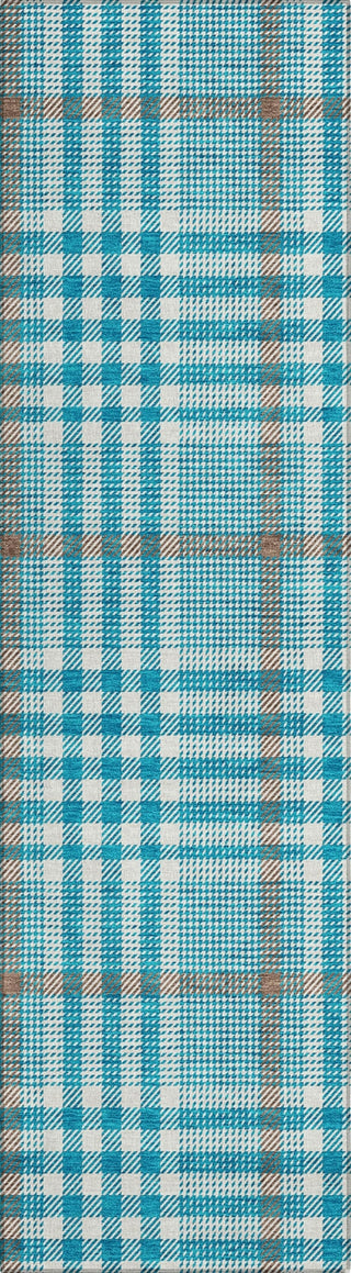 Piper Looms Chantille Plaid ACN1054 Teal Machine Washable Area Rug Runner Main Image