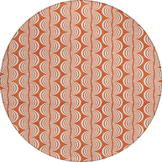 Piper Looms Chantille Swirls ACN1055 Coral Machine Washable Area Rug Round Main Image