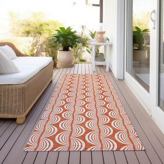 Piper Looms Chantille Swirls ACN1055 Coral Machine Washable Area Rug Runner Outdoor Lifestyle Image Feature