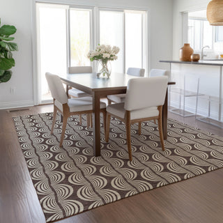 Piper Looms Chantille Swirls ACN1055 Fudge Machine Washable Area Rug Lifestyle Image Feature