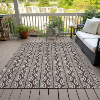 Piper Looms Chantille Swirls ACN1055 Fudge Machine Washable Area Rug Outdoor Lifestyle Image Feature