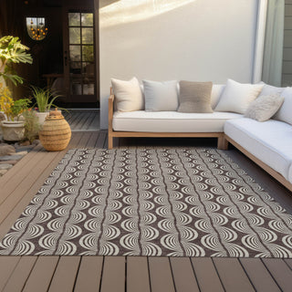 Piper Looms Chantille Swirls ACN1055 Fudge Machine Washable Area Rug Outdoor Lifestyle Image Feature