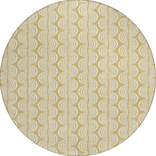 Piper Looms Chantille Swirls ACN1055 Gold Machine Washable Area Rug Round Main Image