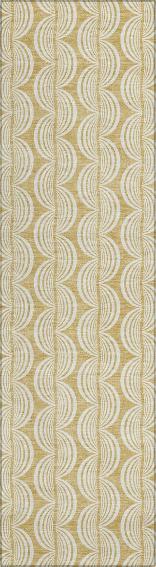 Piper Looms Chantille Swirls ACN1055 Gold Machine Washable Area Rug Runner Main Image