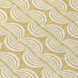 Piper Looms Chantille Swirls ACN1055 Gold Machine Washable Area Rug Swatch Image
