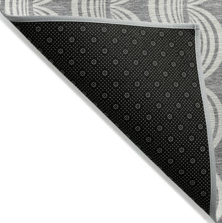 Piper Looms Chantille Swirls ACN1055 Gray Machine Washable Area Rug Backing Image