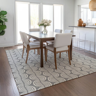 Piper Looms Chantille Swirls ACN1055 Gray Machine Washable Area Rug Lifestyle Image Feature