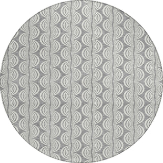 Piper Looms Chantille Swirls ACN1055 Gray Machine Washable Area Rug Round Main Image