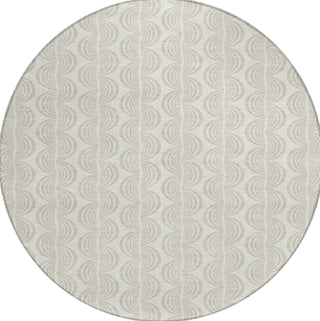Piper Looms Chantille Swirls ACN1055 Ivory Machine Washable Area Rug Round Main Image
