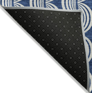 Piper Looms Chantille Swirls ACN1055 Navy Machine Washable Area Rug Backing Image
