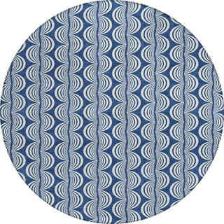 Piper Looms Chantille Swirls ACN1055 Navy Machine Washable Area Rug Round Main Image