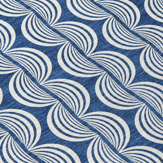 Piper Looms Chantille Swirls ACN1055 Navy Machine Washable Area Rug Swatch Image