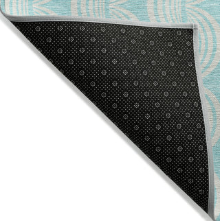 Piper Looms Chantille Swirls ACN1056 Aqua Machine Washable Area Rug Backing Image