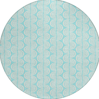 Piper Looms Chantille Swirls ACN1056 Aqua Machine Washable Area Rug Round Main Image