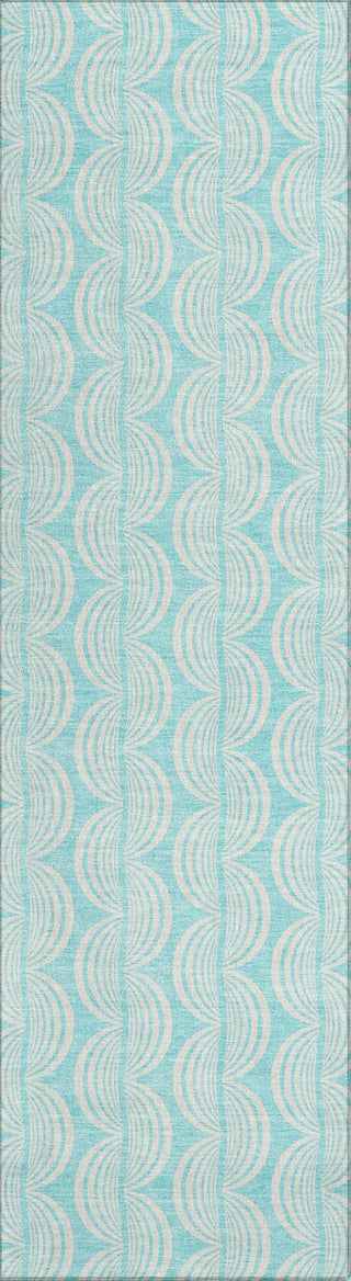 Piper Looms Chantille Swirls ACN1056 Aqua Machine Washable Area Rug Runner Main Image
