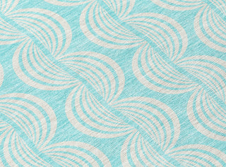 Piper Looms Chantille Swirls ACN1056 Aqua Machine Washable Area Rug Swatch Image