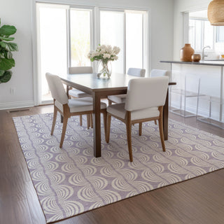 Piper Looms Chantille Swirls ACN1056 Lavender Machine Washable Area Rug Lifestyle Image Feature