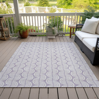 Piper Looms Chantille Swirls ACN1056 Lavender Machine Washable Area Rug Outdoor Lifestyle Image Feature