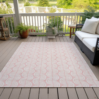 Piper Looms Chantille Swirls ACN1056 Pink Machine Washable Area Rug Outdoor Lifestyle Image Feature
