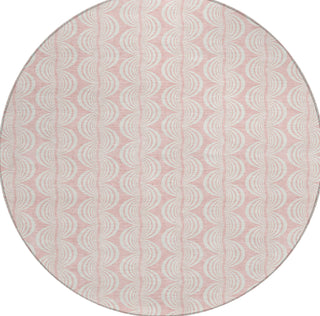 Piper Looms Chantille Swirls ACN1056 Pink Machine Washable Area Rug Round Main Image