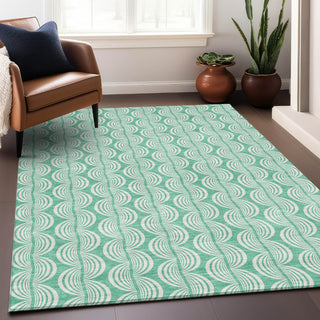 Piper Looms Chantille Swirls ACN1056 Seafoam Machine Washable Area Rug Lifestyle Image Feature