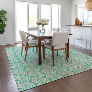 Piper Looms Chantille Swirls ACN1056 Seafoam Machine Washable Area Rug Lifestyle Image Feature