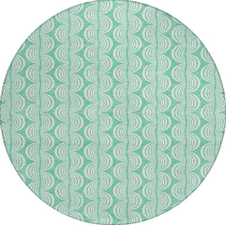 Piper Looms Chantille Swirls ACN1056 Seafoam Machine Washable Area Rug Round Main Image
