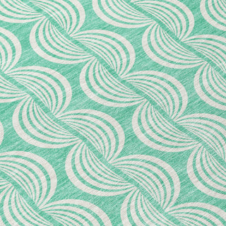 Piper Looms Chantille Swirls ACN1056 Seafoam Machine Washable Area Rug Swatch Image