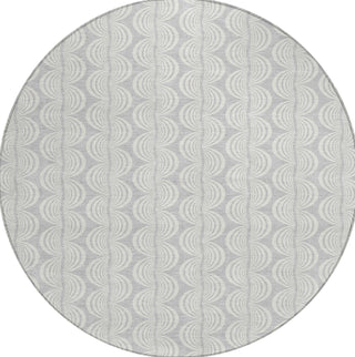 Piper Looms Chantille Swirls ACN1056 Silver Machine Washable Area Rug Round Main Image