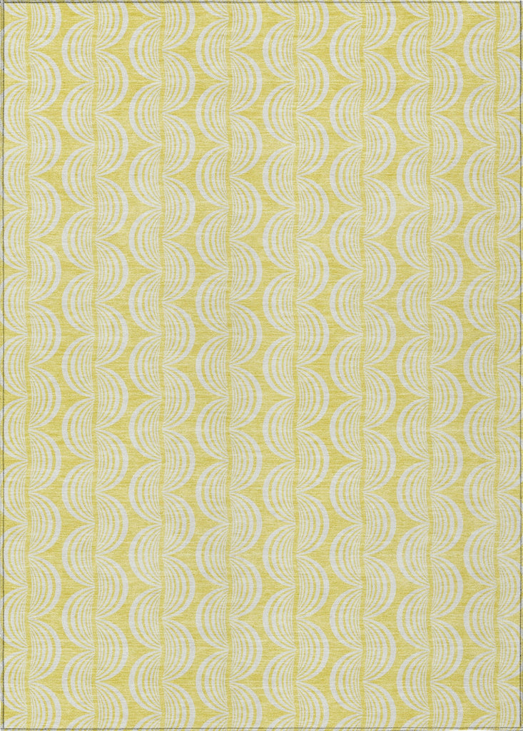 Piper Looms Chantille Swirls ACN1056 Yellow Machine Washable Area Rug main image